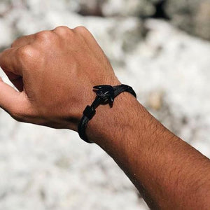 All Black Anchor Bracelet