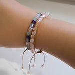 Powder Pink Beaded Crystal Bracelet