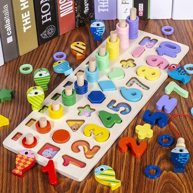 Montessori Children's Education Wooden Toys Busy Board Math