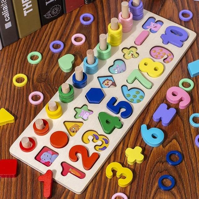 Montessori Children's Education Wooden Toys Busy Board Math